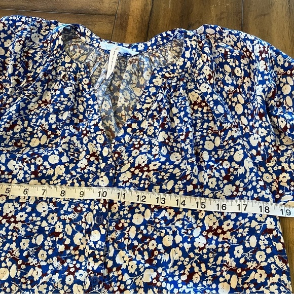 Apiece Apart Mini Mitte Dress in Piet Floral Blue, size XS, Flowy Drapey Spring - Picture 12 of 13